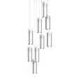 Hubbardton Forge 2022 Black Opal Glass (GG) Long Exos Glass 9-Light Pendant