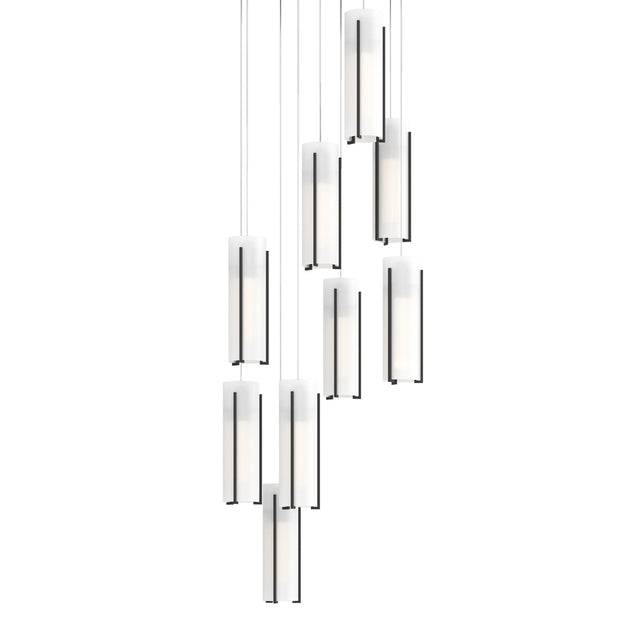 Hubbardton Forge 2022 Black Opal Glass (GG) Long Exos Glass 9-Light Pendant