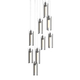 Hubbardton Forge 2022 Oil Rubbed Bronze Clear Glass (ZM) Long Exos Glass 9-Light Pendant