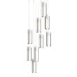 Hubbardton Forge 2022 Natural Iron Opal Glass (GG) Long Exos Glass 9-Light Pendant
