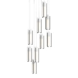 Hubbardton Forge 2022 Natural Iron Opal Glass (GG) Long Exos Glass 9-Light Pendant