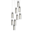 Hubbardton Forge 2022 Natural Iron Clear Glass (ZM) Long Exos Glass 9-Light Pendant