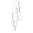 Hubbardton Forge 2022 Vintage Platinum Opal Glass (GG) Long Exos Glass 9-Light Pendant