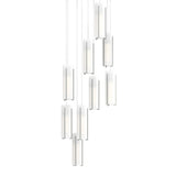 Hubbardton Forge 2022 Vintage Platinum Opal Glass (GG) Long Exos Glass 9-Light Pendant