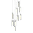 Hubbardton Forge 2022 Vintage Platinum Clear Glass (ZM) Long Exos Glass 9-Light Pendant