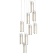 Hubbardton Forge 2022 Soft Gold Opal Glass (GG) Long Exos Glass 9-Light Pendant