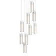 Hubbardton Forge 2022 Sterling Opal Glass (GG) Long Exos Glass 9-Light Pendant