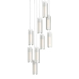 Hubbardton Forge 2022 Sterling Opal Glass (GG) Long Exos Glass 9-Light Pendant