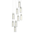 Hubbardton Forge 2022 Sterling Clear Glass (ZM) Long Exos Glass 9-Light Pendant
