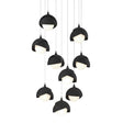 Hubbardton Forge 2022 Black Black Opal Glass (GG) Long Brooklyn 9-Light Double Shade Pendant