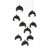 Hubbardton Forge 2022 Black Black Opal Glass (GG) Long Brooklyn 9-Light Double Shade Pendant