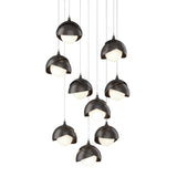 Hubbardton Forge 2022 Oil Rubbed Bronze Oil Rubbed Bronze Opal Glass (GG) Long Brooklyn 9-Light Double Shade Pendant