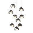 Hubbardton Forge 2022 Oil Rubbed Bronze Sterling Opal Glass (GG) Long Brooklyn 9-Light Double Shade Pendant