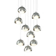 Hubbardton Forge 2022 Vintage Platinum Sterling Opal Glass (GG) Long Brooklyn 9-Light Double Shade Pendant