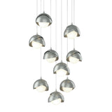 Hubbardton Forge 2022 Vintage Platinum Vintage Platinum Opal Glass (GG) Long Brooklyn 9-Light Double Shade Pendant