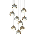 Hubbardton Forge 2022 Soft Gold Vintage Platinum Opal Glass (GG) Long Brooklyn 9-Light Double Shade Pendant