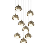 Hubbardton Forge 2022 Soft Gold Soft Gold Opal Glass (GG) Long Brooklyn 9-Light Double Shade Pendant
