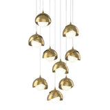Hubbardton Forge 2022 Modern Brass Modern Brass Opal Glass (GG) Long Brooklyn 9-Light Double Shade Pendant
