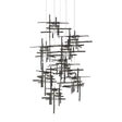 Hubbardton Forge 2022 Oil Rubbed Bronze Seeded Clear Glass (II) Long Tura 9-Light Seeded Glass Pendant