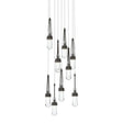 Hubbardton Forge 2022 Oil Rubbed Bronze Clear Glass (ZM) Long Link 9-Light Clear Glass Pendant