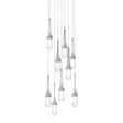 Hubbardton Forge 2022 Vintage Platinum Clear Glass (ZM) Long Link 9-Light Clear Glass Pendant
