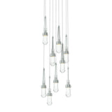 Hubbardton Forge 2022 Vintage Platinum Clear Glass (ZM) Long Link 9-Light Clear Glass Pendant