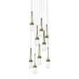 Hubbardton Forge 2022 Soft Gold Clear Glass (ZM) Long Link 9-Light Clear Glass Pendant