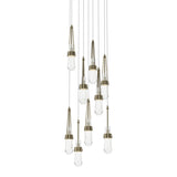 Hubbardton Forge 2022 Soft Gold Clear Glass (ZM) Long Link 9-Light Clear Glass Pendant