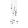 Hubbardton Forge 2022 Sterling Clear Glass (ZM) Long Link 9-Light Clear Glass Pendant
