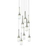 Hubbardton Forge 2022 Sterling Clear Glass (ZM) Long Link 9-Light Clear Glass Pendant