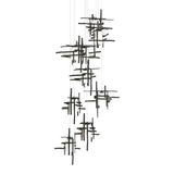 Hubbardton Forge 2022 Black Cast Glass (YC) Long Tura 9-Light Frosted Glass Pendant