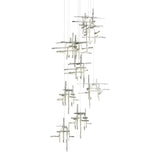 Hubbardton Forge 2022 Sterling Cast Glass (YC) Long Tura 9-Light Frosted Glass Pendant