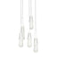 Hubbardton Forge 2023 White Clear Bubble Glass (YG) Long Link 5-Light Blown Glass Pendant