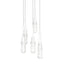 Hubbardton Forge 2023 White Clear Glass with White Threading (YJ) Long Link 5-Light Blown Glass Pendant