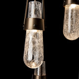 Hubbardton Forge 2023 Bronze Clear Bubble Glass (YG) Long Link 5-Light Blown Glass Pendant