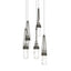 Hubbardton Forge 2023 Dark Smoke Clear Glass with White Threading (YJ) Long Link 5-Light Blown Glass Pendant