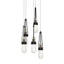 Hubbardton Forge 2023 Black Clear Bubble Glass (YG) Long Link 5-Light Blown Glass Pendant