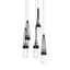 Hubbardton Forge 2023 Black Clear Glass with White Threading (YJ) Long Link 5-Light Blown Glass Pendant