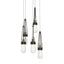 Hubbardton Forge 2023 Oil Rubbed Bronze Clear Bubble Glass (YG) Long Link 5-Light Blown Glass Pendant