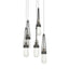 Hubbardton Forge 2023 Natural Iron Clear Bubble Glass (YG) Long Link 5-Light Blown Glass Pendant