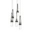Hubbardton Forge 2023 Natural Iron Clear Glass with White Threading (YJ) Long Link 5-Light Blown Glass Pendant