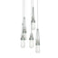 Hubbardton Forge 2023 Vintage Platinum Clear Bubble Glass (YG) Long Link 5-Light Blown Glass Pendant