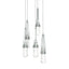 Hubbardton Forge 2023 Vintage Platinum Clear Glass with White Threading (YJ) Long Link 5-Light Blown Glass Pendant