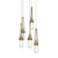Hubbardton Forge 2023 Soft Gold Clear Bubble Glass (YG) Long Link 5-Light Blown Glass Pendant