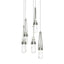 Hubbardton Forge 2023 Sterling Clear Glass with White Threading (YJ) Long Link 5-Light Blown Glass Pendant