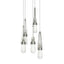 Hubbardton Forge 2023 Sterling Clear Bubble Glass (YG) Long Link 5-Light Blown Glass Pendant