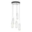 Hubbardton Forge 2023 White Clear Bubble Glass (YG) Standard Link 5-Light Blown Glass Pendant