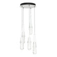 Hubbardton Forge 2023 White Clear Glass with White Threading (YJ) Standard Link 5-Light Blown Glass Pendant