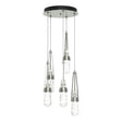 Hubbardton Forge 2023 Sterling Clear Glass with White Threading (YJ) Standard Link 5-Light Blown Glass Pendant
