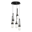 Hubbardton Forge 2023 Ink Clear Bubble Glass (YG) Standard Link 5-Light Blown Glass Pendant